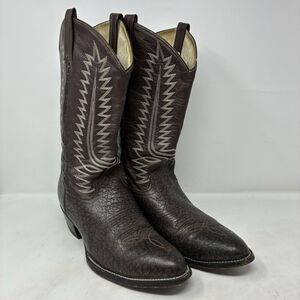 Cowtown Vintage Exotic Men's Cowboy Boots Size 10D Caribou Western Brown Mexico